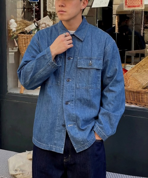 MAGASIN DE MODE Brew(マガジンデモードブリュー)の「【MAGASIN DE MODE Brew】ミリタリーオーバーシャツ コットン100% リップストップ生地 6170-8071 MNY(シャツ/ブラウス・メンズ・ベージュ/カーキ/ブルー・LL/M/L)」の12枚目の写真