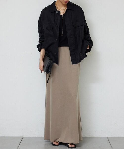 GALLARDAGALANTE（ガリャルダガランテ）の「リネンミリタリーシャツブルゾン（ベスト・レディース・カーキ/ブラック・FREE）」の17枚目の写真