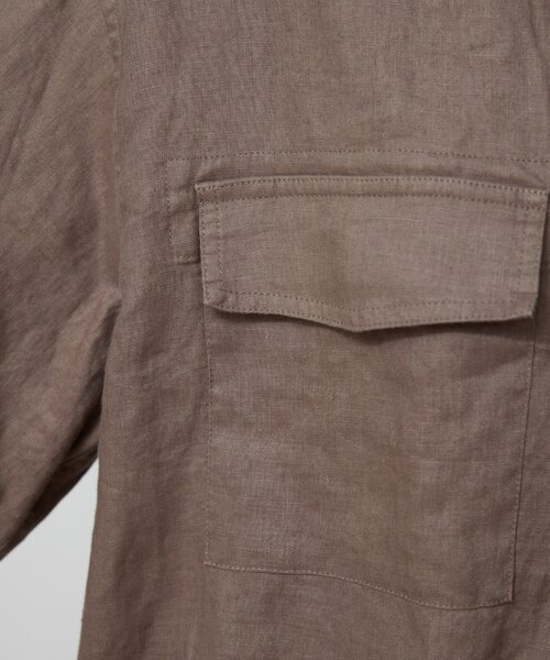 GALLARDAGALANTE（ガリャルダガランテ）の「リネンミリタリーシャツブルゾン（ベスト・レディース・カーキ/ブラック・FREE）」の9枚目の写真