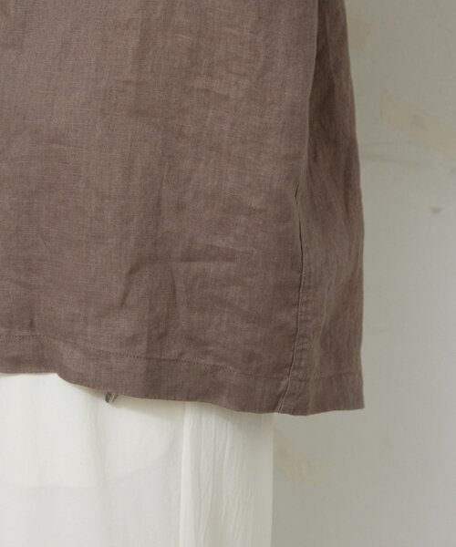 GALLARDAGALANTE（ガリャルダガランテ）の「リネンミリタリーシャツブルゾン（ベスト・レディース・カーキ/ブラック・FREE）」の10枚目の写真