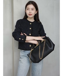 anuans | クラシカルノーカラーニットジャケット(カーディガン/ボレロ)