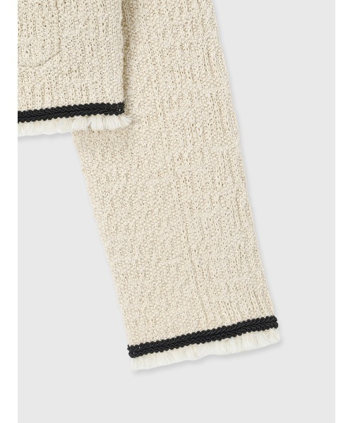 anuans(アニュアンス)の「クラシカルノーカラーニットジャケット(カーディガン/ボレロ・レディース・ネイビー/ブラック/ライトベージュ・S/M)」の20枚目の写真