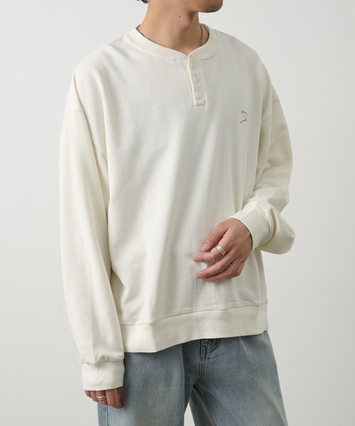 COLONY 2139（コロニートゥーワンスリーナイン）の「ワンポイントプリントヘンリーネックスウェット（Tシャツ/カットソー・メンズ・ホワイト/ネイビー/ブラック・LARGE/MEDIUM）」の7枚目の写真