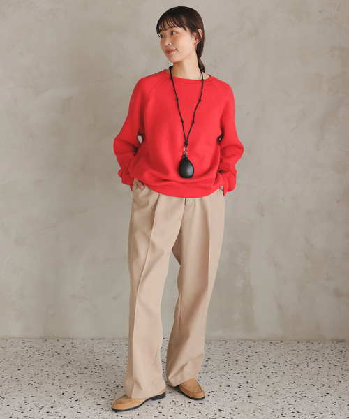 SLOBE IENA(スローブイエナ)の「《追加3》スムースオーバーニット(ニット/セーター・レディース・レッド/ブラック/ピンク系その他/チャコールグレー・FREE)」の8枚目の写真