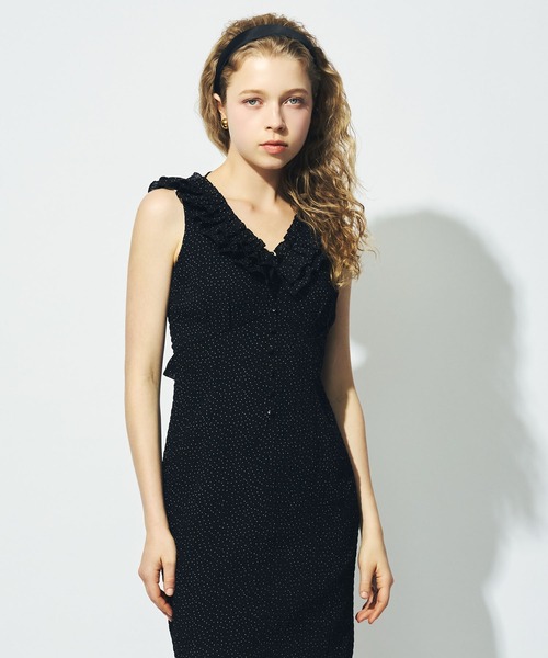 ME COUTURE(ミークチュール)の「シフォンドットフリルワンピース(ワンピース・レディース・オフホワイト/ブラック・0/1)」の10枚目の写真