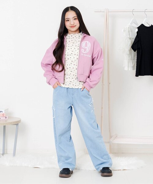 algy(アルジー)の「フリルリブロンT(Tシャツ/カットソー・キッズ・オフホワイト/アイボリー/ブラック・140/130/160/150)」の7枚目の写真