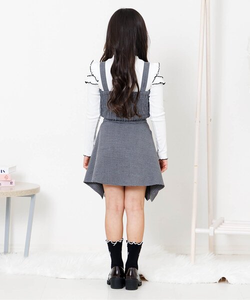 algy(アルジー)の「フリルリブロンT(Tシャツ/カットソー・キッズ・オフホワイト/アイボリー/ブラック・140/130/160/150)」の9枚目の写真