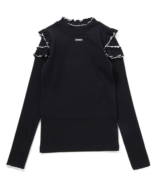 algy(アルジー)の「フリルリブロンT(Tシャツ/カットソー・キッズ・オフホワイト/アイボリー/ブラック・140/130/160/150)」の14枚目の写真