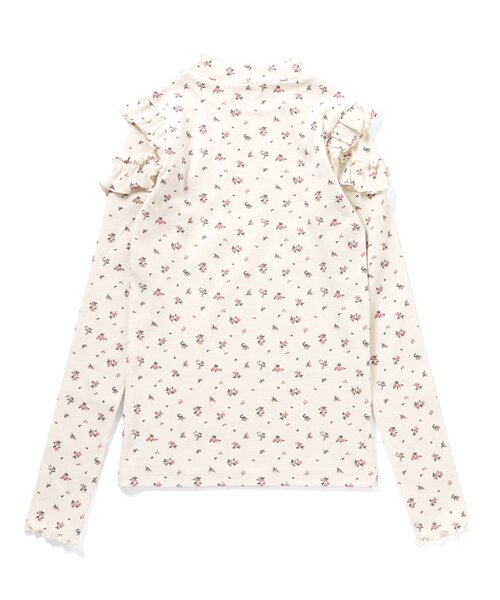 algy(アルジー)の「フリルリブロンT(Tシャツ/カットソー・キッズ・オフホワイト/アイボリー/ブラック・140/130/160/150)」の4枚目の写真