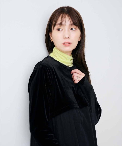 mensha!(メンシャ)の「mensha!ガーゼフライスが気持ちいいカットソータートルネックトップス(Tシャツ/カットソー・レディース・ライム/レッド/ライトピンク/ブルー・M/L/LL)」の10枚目の写真