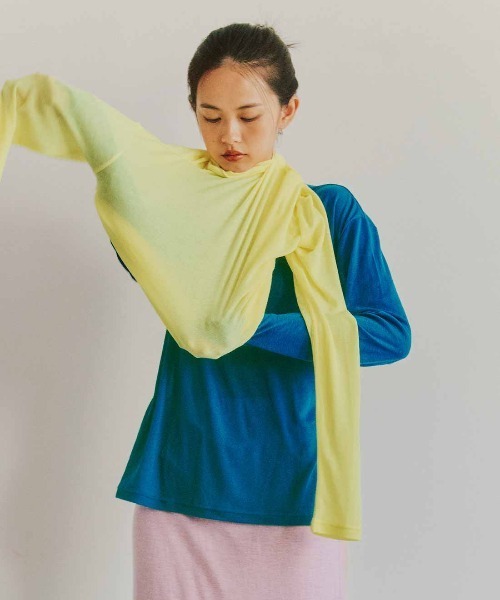 mensha!(メンシャ)の「mensha!ガーゼフライスが気持ちいいカットソータートルネックトップス(Tシャツ/カットソー・レディース・ライム/レッド/ライトピンク/ブルー・M/L/LL)」の12枚目の写真