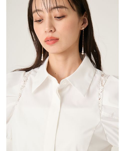 FRAY I.D(フレイアイディー)の「タックバルーンスリーブブラウス(シャツ/ブラウス・レディース・チェック/ホワイト/ブルー・F)」の7枚目の写真