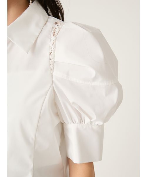 FRAY I.D(フレイアイディー)の「タックバルーンスリーブブラウス(シャツ/ブラウス・レディース・チェック/ホワイト/ブルー・F)」の8枚目の写真