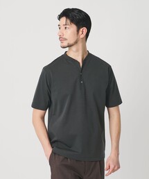 【WEB限定 WARDROBE SMART】クール ハイゲージ モクロディ ヘンリーネック カットソー【抗菌防臭・接触冷感】