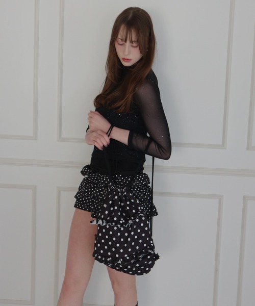 CeLess(セレス)の「Tiered Dot Knapsack / ティアードドットナップサック(バックパック/リュック・レディース・ブラック/グレー・FREE)」の6枚目の写真