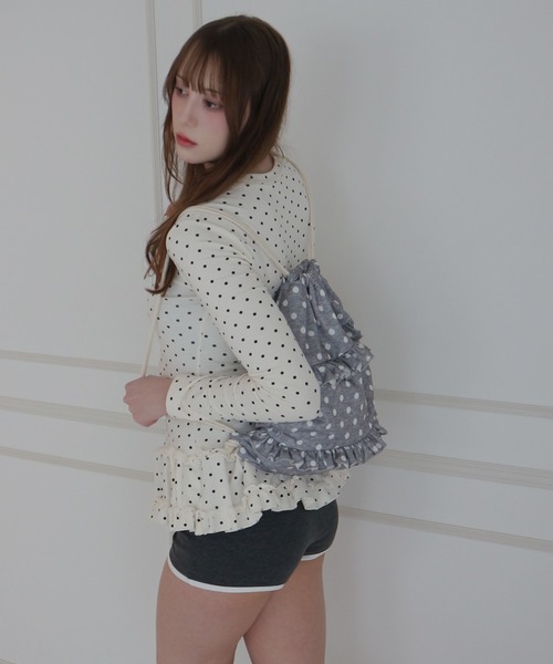 CeLess(セレス)の「Tiered Dot Knapsack / ティアードドットナップサック(バックパック/リュック・レディース・ブラック/グレー・FREE)」の8枚目の写真
