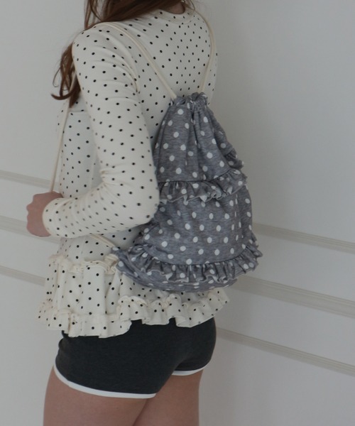 CeLess(セレス)の「Tiered Dot Knapsack / ティアードドットナップサック(バックパック/リュック・レディース・ブラック/グレー・FREE)」の7枚目の写真