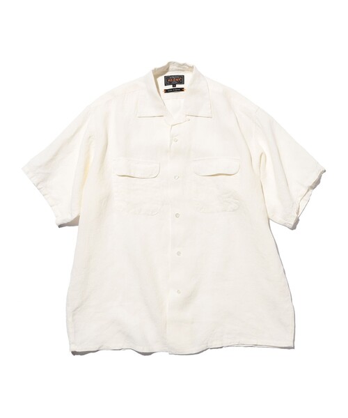 BEAMS PLUS(ビームスプラス)の「Open Collar 1/40 Linen(シャツ/ブラウス・メンズ・ナチュラル/ブルー/チャコールグレー/ホワイト・X-LARGE/LARGE/MEDIUM/SMALL)」の7枚目の写真