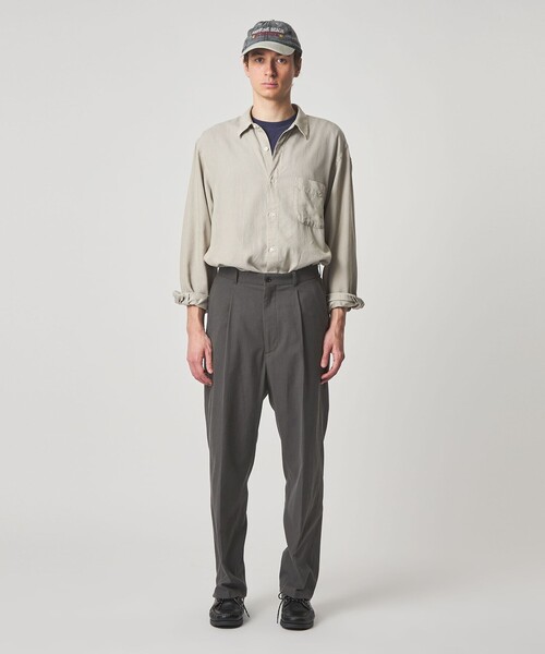 Steven Alan＞ TCL オックスフォード アウト ワンプリーツ スラックス