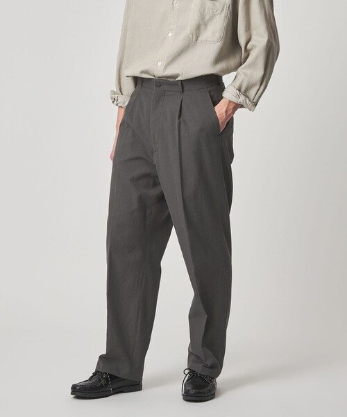 Steven Alan＞ TCL オックスフォード アウト ワンプリーツ スラックス