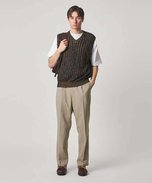 Steven Alan＞ TCL オックスフォード アウト ワンプリーツ スラックス