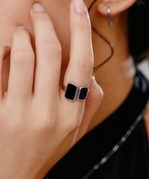 【novice】Dual Stone Ring［Stainless］