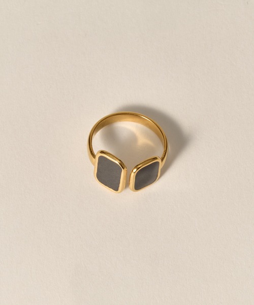 novice（ノーヴィス）の「【novice】Dual Stone Ring［Stainless］（リング・レディース・シルバー/ゴールド・FREE）」の3枚目の写真
