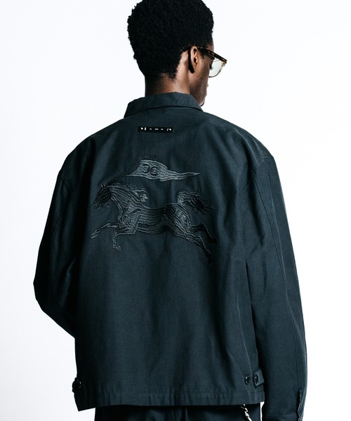 セール】CR MUSTANG EMBROIDERY ZIP BLOUSON _ BACK SATIN（ブルゾン