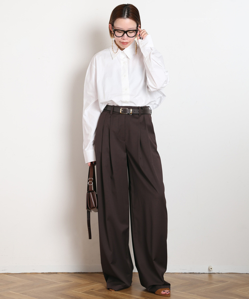 AP STUDIO(エーピーストゥディオ)の「【REMAIN/リメイン】Cocoon Suiting Pants With Pleats(スラックス・レディース・ブラウン・36/34)」の4枚目の写真