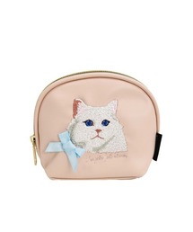 JELLY BEANS（ジェリービーンズ）の「アトリエ・ポピンキャット刺繍シェルポーチ(192-61678)JELLY BEANS(ジェリービーンズ)（ポーチ）」