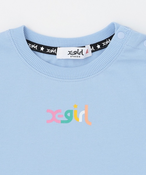 X-girl Stages（エックスガールステージス）の「キャラクターワッペン 袖スリット半袖Tシャツ（Tシャツ/カットソー・キッズ・オフホワイト/ライトブルー・110cm/100cm/90cm/80ｃｍ/140cm/130cm/120cm）」の14枚目の写真