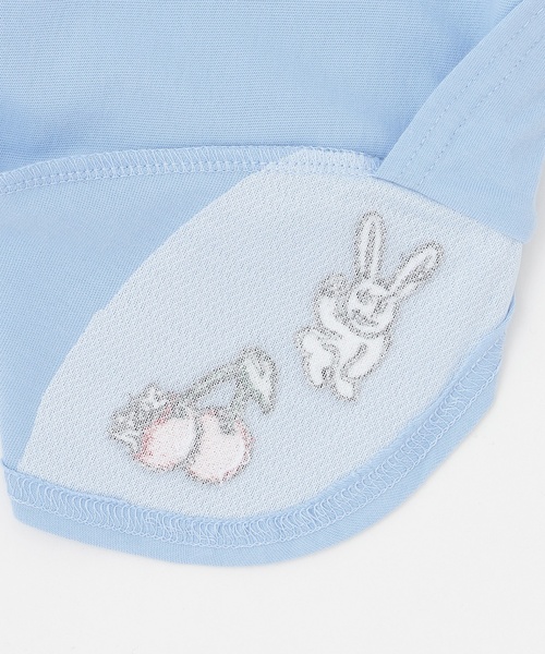 X-girl Stages（エックスガールステージス）の「キャラクターワッペン 袖スリット半袖Tシャツ（Tシャツ/カットソー・キッズ・オフホワイト/ライトブルー・110cm/100cm/90cm/80ｃｍ/140cm/130cm/120cm）」の5枚目の写真