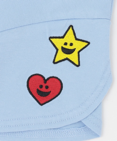 X-girl Stages（エックスガールステージス）の「キャラクターワッペン 袖スリット半袖Tシャツ（Tシャツ/カットソー・キッズ・オフホワイト/ライトブルー・110cm/100cm/90cm/80ｃｍ/140cm/130cm/120cm）」の6枚目の写真