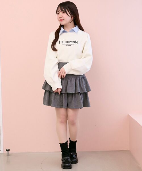 MAJESTIC LEGON（マジェスティックレゴン）の「ティアードフリルミニスカパン（スカート・レディース・グレー・MEDIUM）」の3枚目の写真