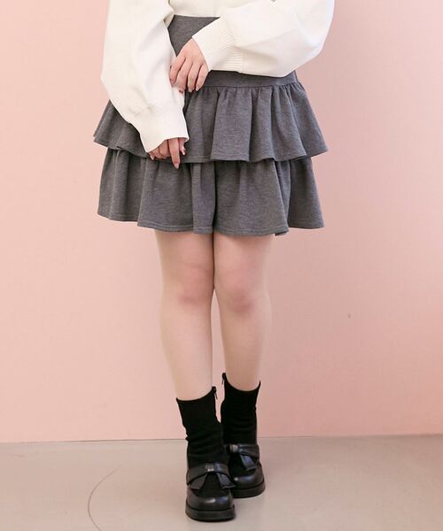 MAJESTIC LEGON（マジェスティックレゴン）の「ティアードフリルミニスカパン（スカート・レディース・グレー・MEDIUM）」の7枚目の写真