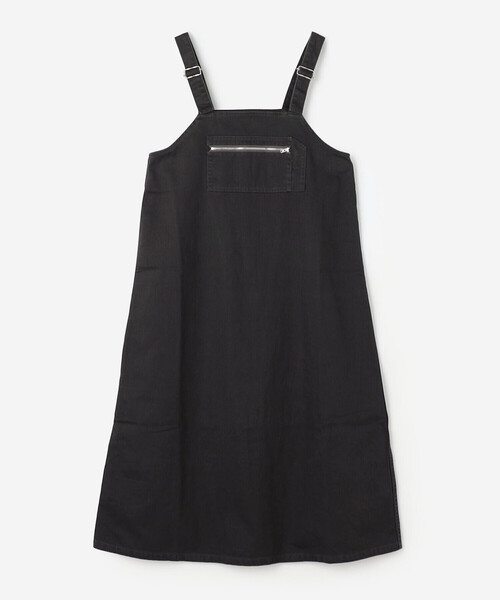 DANTON（ダントン）の「DANTON | ドリル サロペットスカート WOMEN（ジャンパースカート・レディース・ブラック・36）」の5枚目の写真