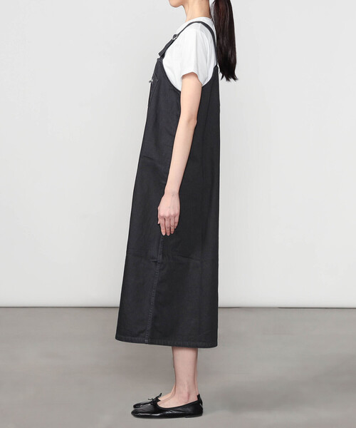 DANTON（ダントン）の「DANTON | ドリル サロペットスカート WOMEN（ジャンパースカート・レディース・ブラック・36）」の3枚目の写真