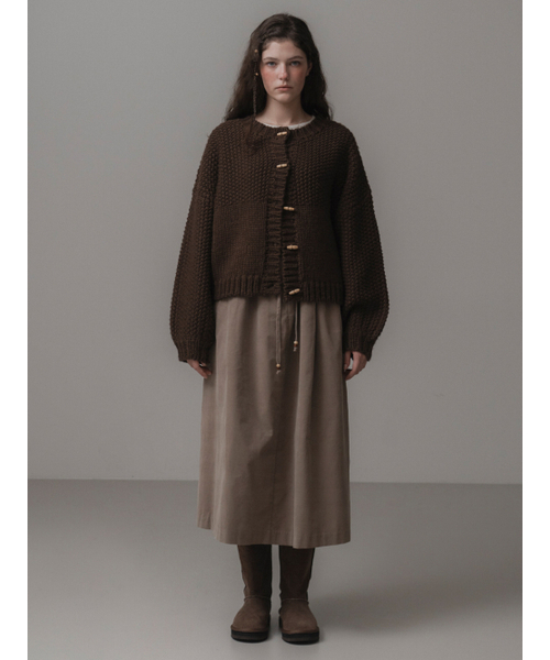 THEMITTEN（ザ・ミトン）の「Woolly duffle cardigan (brown)（カーディガン/ボレロ・レディース・その他・FREE）」の3枚目の写真
