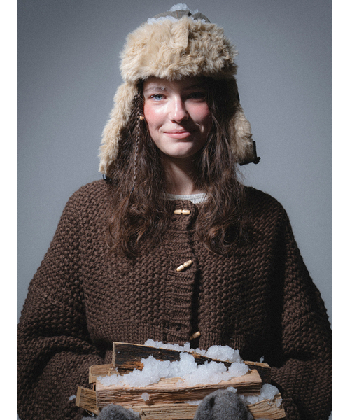 THEMITTEN（ザ・ミトン）の「Woolly duffle cardigan (brown)（カーディガン/ボレロ・レディース・その他・FREE）」の6枚目の写真
