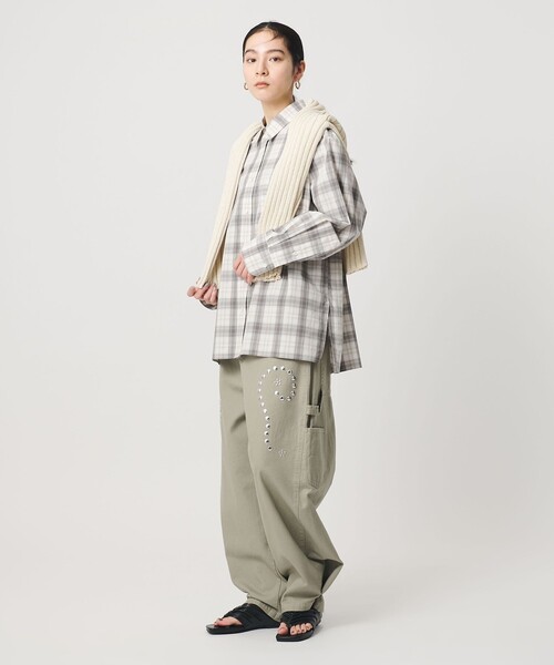 BEAUTY&YOUTH UNITED ARROWS(ビューティーアンドユースユナイテッドアローズ)の「コットン チェック オーバーサイズ シャツ(シャツ/ブラウス・レディース・ネイビー/グレー系・FREE)」の8枚目の写真