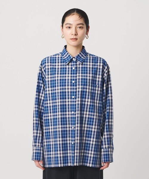 BEAUTY&YOUTH UNITED ARROWS(ビューティーアンドユースユナイテッドアローズ)の「コットン チェック オーバーサイズ シャツ(シャツ/ブラウス・レディース・ネイビー/グレー系・FREE)」の9枚目の写真