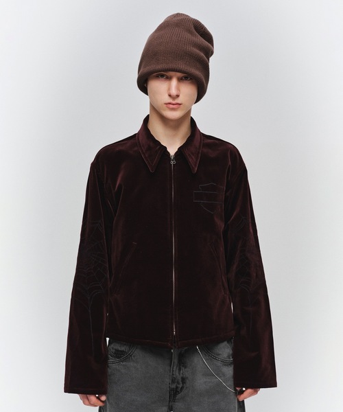 Jieda(ジエダ)の「SPYDER EMBROIDERY JACKET(ブルゾン・メンズ・ワインレッド/ブラック・1/2)」の4枚目の写真