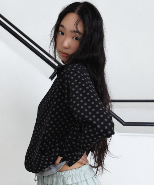 PARAKEET(パラキート)の「ドットドリフトジップアップフードパーカー(ブラック)(パーカー・レディース・ブラック・X-SMALL/SMALL)」の2枚目の写真