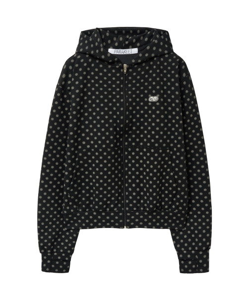 PARAKEET(パラキート)の「ドットドリフトジップアップフードパーカー(ブラック)(パーカー・レディース・ブラック・X-SMALL/SMALL)」の5枚目の写真