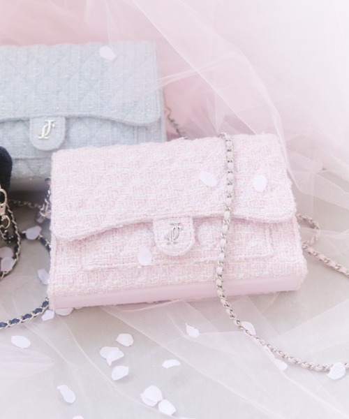 JILL by JILL STUART（ジルバイジルスチュアート）の「【再入荷】ツイードキルティングチェーンバッグ（ショルダーバッグ・レディース・ネイビー/ピンク/ブルー・FREE）」の3枚目の写真