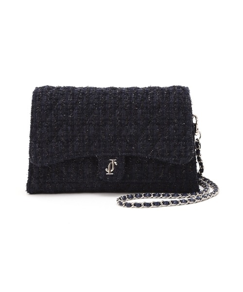 JILL by JILL STUART（ジルバイジルスチュアート）の「【再入荷】ツイードキルティングチェーンバッグ（ショルダーバッグ・レディース・ネイビー/ピンク/ブルー・FREE）」の7枚目の写真