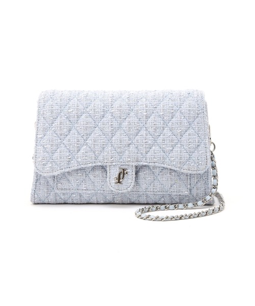 JILL by JILL STUART（ジルバイジルスチュアート）の「【再入荷】ツイードキルティングチェーンバッグ（ショルダーバッグ・レディース・ネイビー/ピンク/ブルー・FREE）」の9枚目の写真
