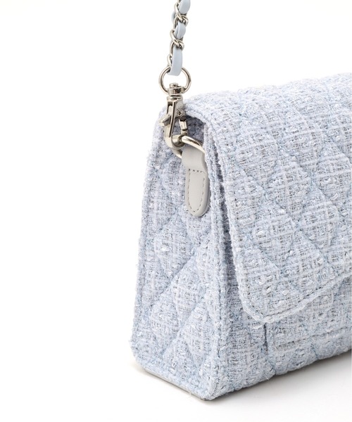 JILL by JILL STUART（ジルバイジルスチュアート）の「【再入荷】ツイードキルティングチェーンバッグ（ショルダーバッグ・レディース・ネイビー/ピンク/ブルー・FREE）」の13枚目の写真