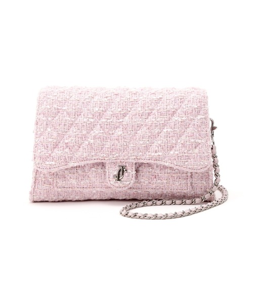 JILL by JILL STUART（ジルバイジルスチュアート）の「【再入荷】ツイードキルティングチェーンバッグ（ショルダーバッグ・レディース・ネイビー/ピンク/ブルー・FREE）」の8枚目の写真