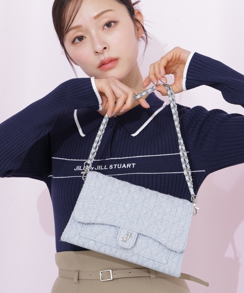 JILL by JILL STUART(ジルバイジルスチュアート)の「【再入荷】ツイードキルティングチェーンバッグ(ショルダーバッグ・レディース・ネイビー/ピンク/ブルー・FREE)」の20枚目の写真